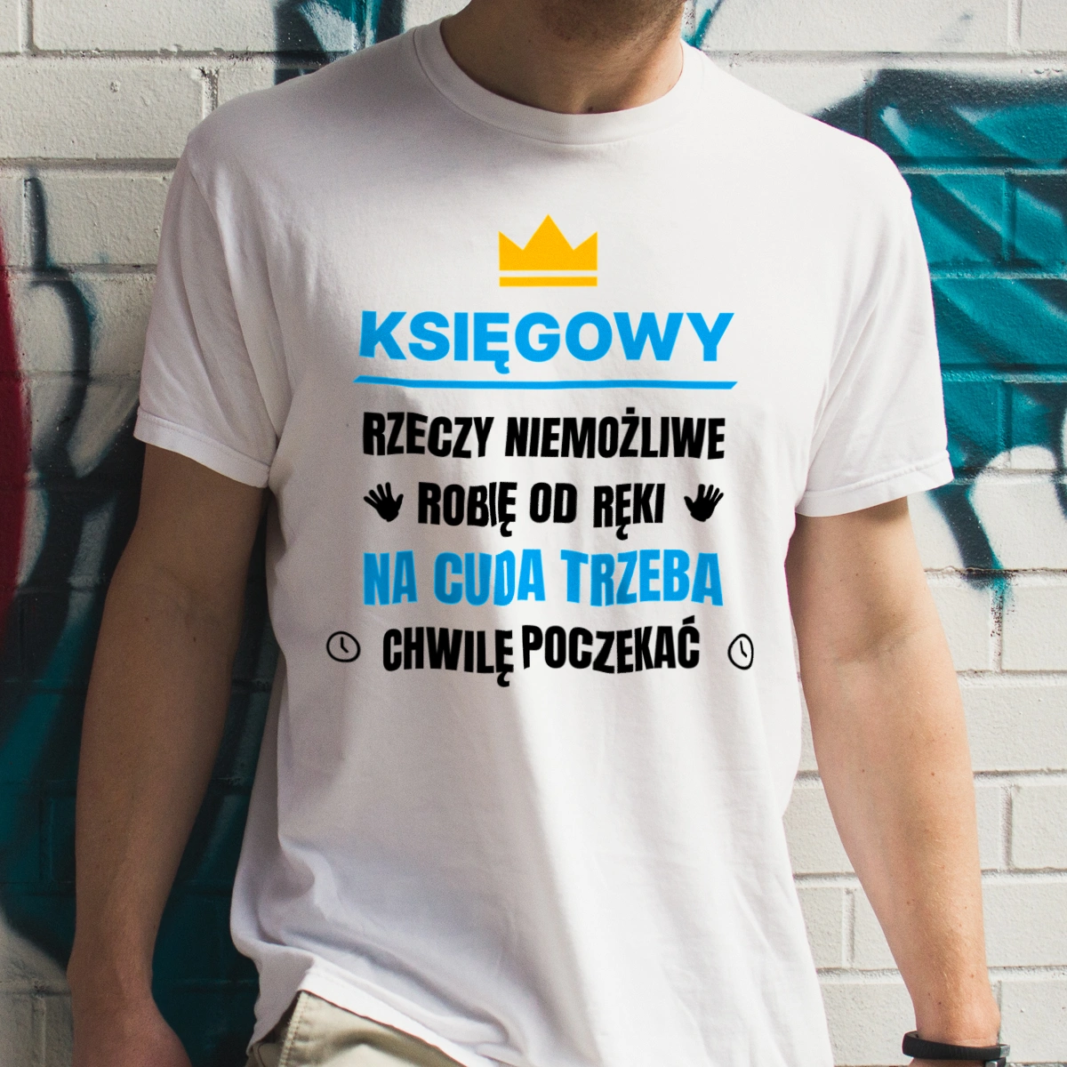 Księgowy Rzeczy Niemożliwe Robię Od Ręki - Męska Koszulka Biała