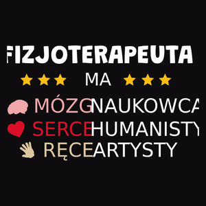 Mózg Serce Ręce Fizjoterapeuta - Męska Bluza z kapturem Czarna