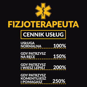 Fizjoterapeuta - Cennik Usług - Męska Bluza z kapturem Czarna