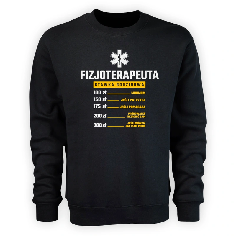 Stawka Godzinowa Fizjoterapeuta - Męska Bluza Czarna