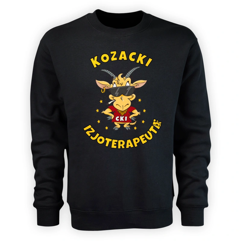 Kozacki Fizjoterapeuta - Męska Bluza Czarna