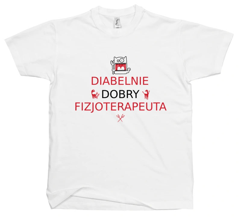 Diabelnie Dobry Fizjoterapeuta - Męska Koszulka Biała