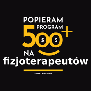 Program 500 Plus Na Fizjoterapeutów - Męska Bluza z kapturem Czarna