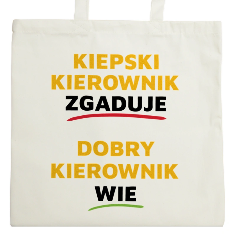 Dobry Kierownik Wie A Nie Zgaduje - Torba Na Zakupy Natural