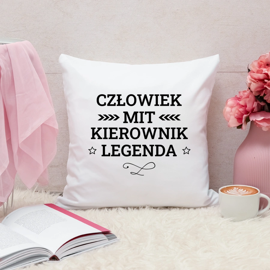 Kierownik Mit Legenda Człowiek - Poduszka Biała