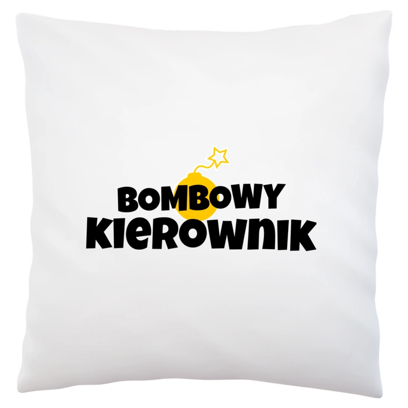 Bombowy Kierownik - Poduszka Biała