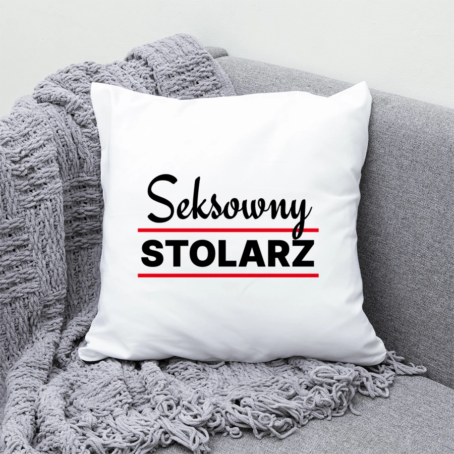 Seksowny Stolarz - Poduszka Biała