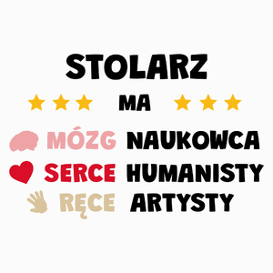 Mózg Serce Ręce Stolarz - Poduszka Biała