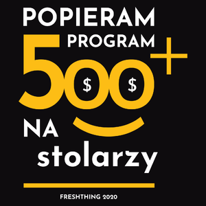 Program 500 Plus Na Stolarzy - Męska Bluza z kapturem Czarna