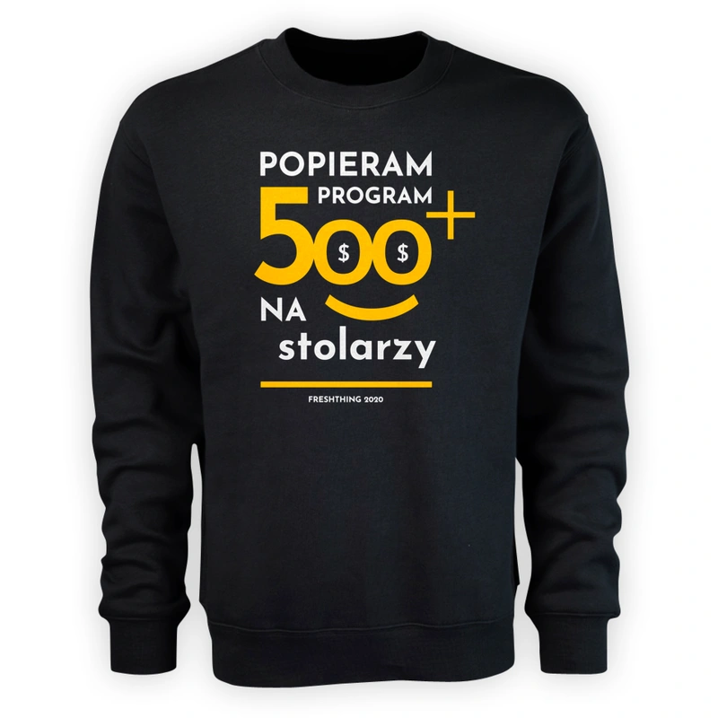 Program 500 Plus Na Stolarzy - Męska Bluza Czarna