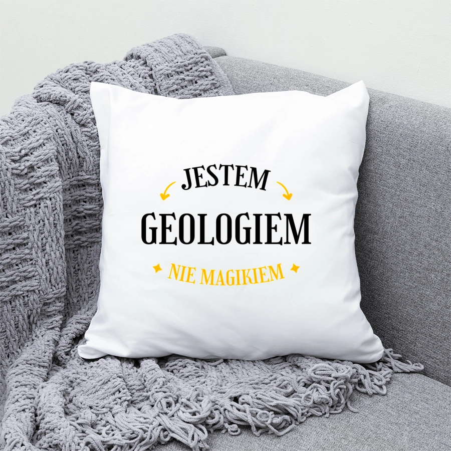 Jestem Geologiem Nie Magikiem - Poduszka Biała