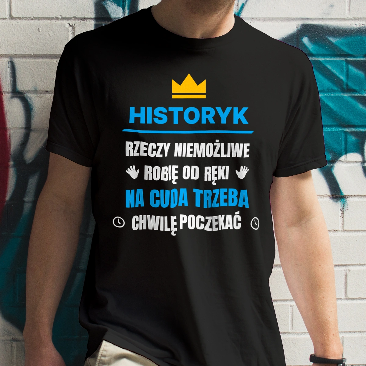 Historyk Rzeczy Niemożliwe Robię Od Ręki - Męska Koszulka Czarna