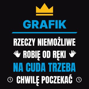 Grafik Rzeczy Niemożliwe Robię Od Ręki - Męska Koszulka Czarna