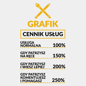 Grafik - Cennik Usług - Męska Koszulka Biała