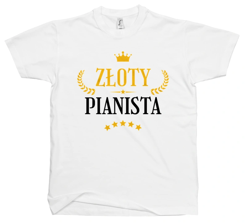 Złoty Pianista - Męska Koszulka Biała