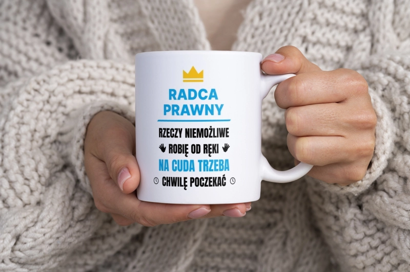 Radca Prawny Rzeczy Niemożliwe Robię Od Ręki - Kubek Biały