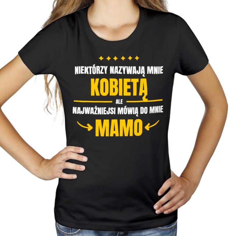 Mama Kobieta - Damska Koszulka Czarna