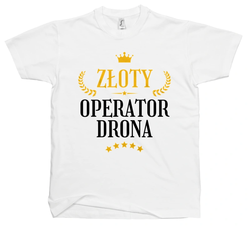 Złoty Operator Drona - Męska Koszulka Biała