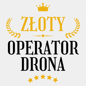 Złoty Operator Drona - Męska Koszulka Biała