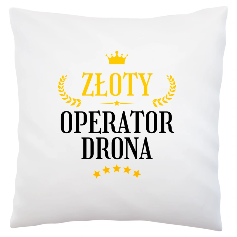 Złoty Operator Drona - Poduszka Biała