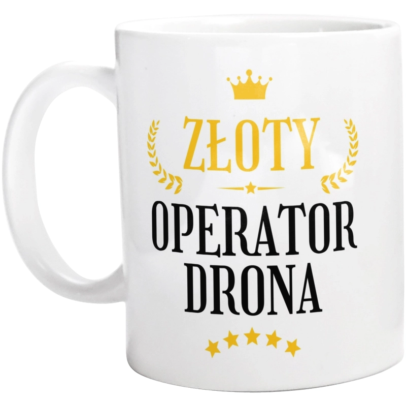 Złoty Operator Drona - Kubek Biały