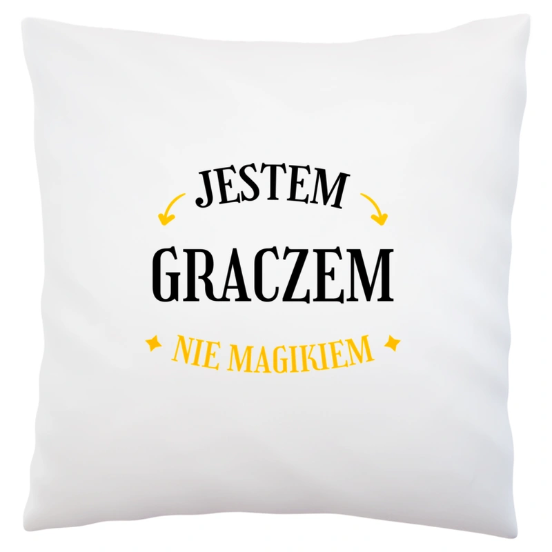 Jestem Graczem Nie Magikiem - Poduszka Biała