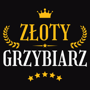 Złoty Grzybiarz - Męska Koszulka Czarna