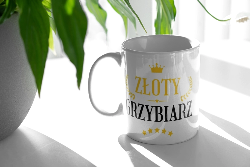 Złoty Grzybiarz - Kubek Biały