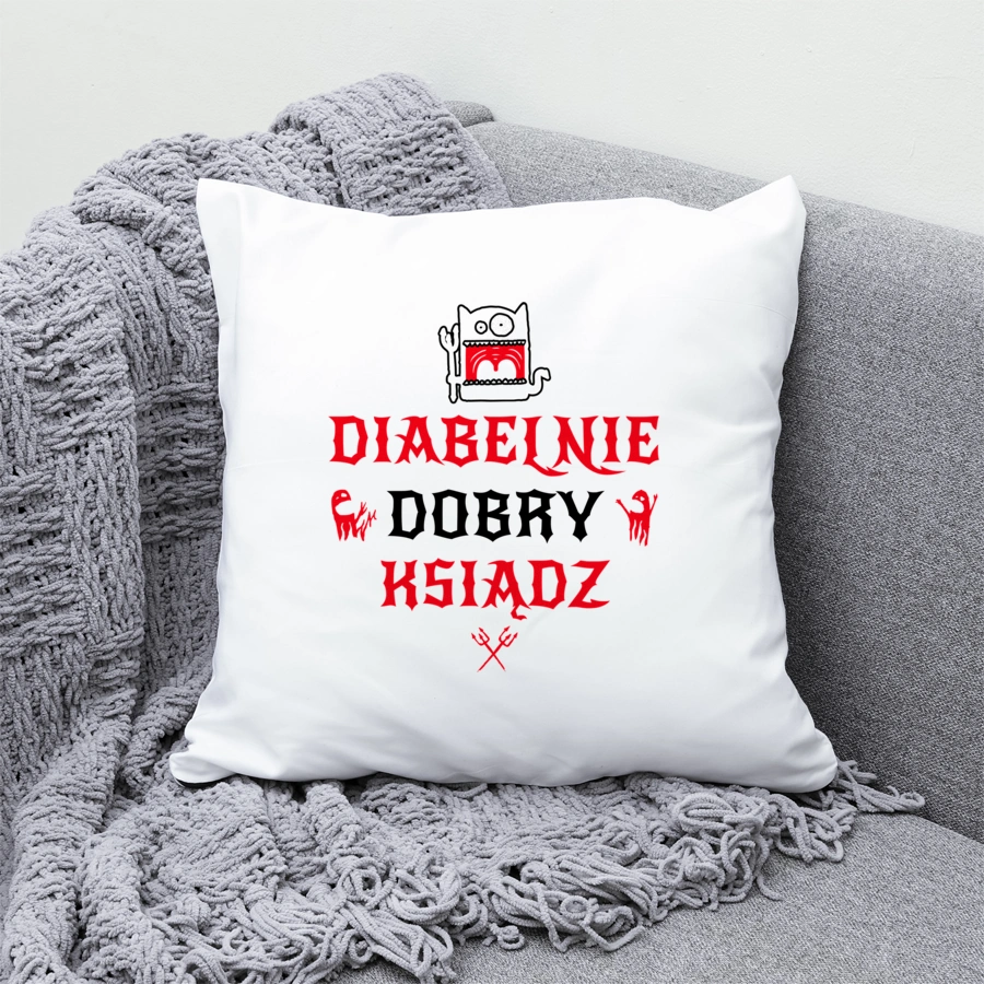 Diabelnie Dobry Ksiądz - Poduszka Biała