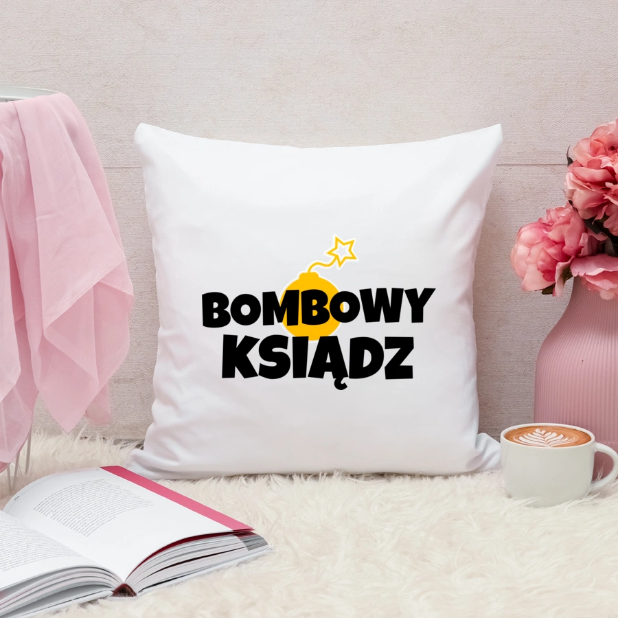 Bombowy Ksiądz - Poduszka Biała