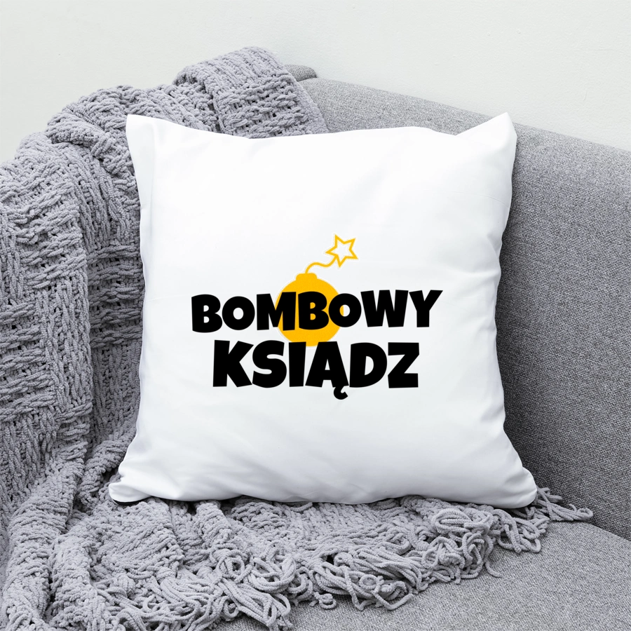 Bombowy Ksiądz - Poduszka Biała