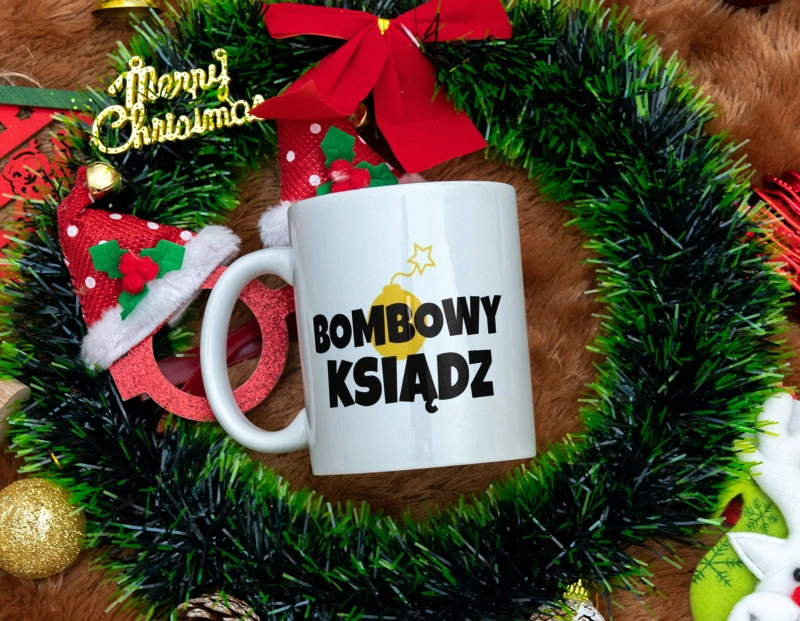 Bombowy Ksiądz - Kubek Biały