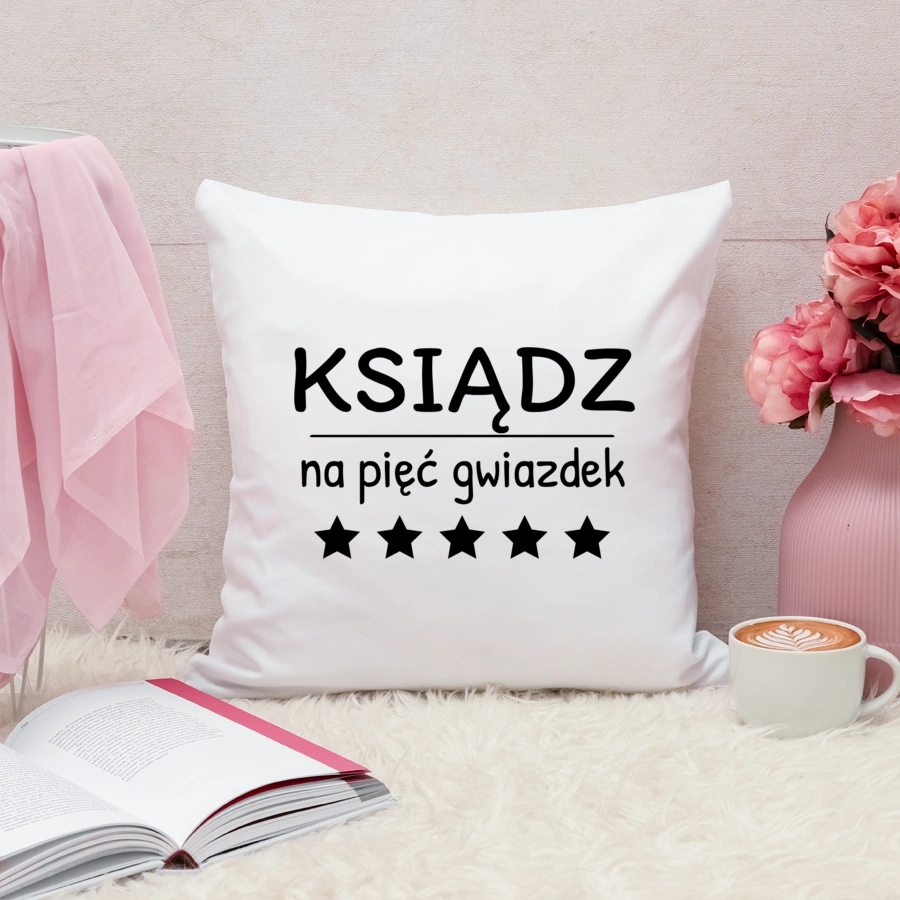 Ksiądz Na 5 Gwiazdek - Poduszka Biała