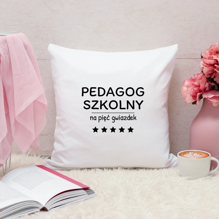 Pedagog Szkolny Na 5 Gwiazdek - Poduszka Biała