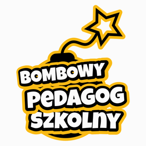 Bombowy Pedagog Szkolny - Poduszka Biała