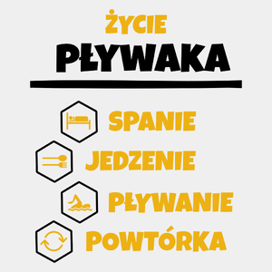 Pływak - Spanie Jedzenie - Męska Koszulka Biała