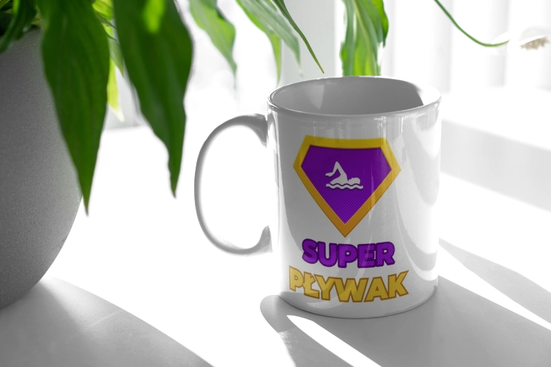 Super Pływak - Kubek Biały