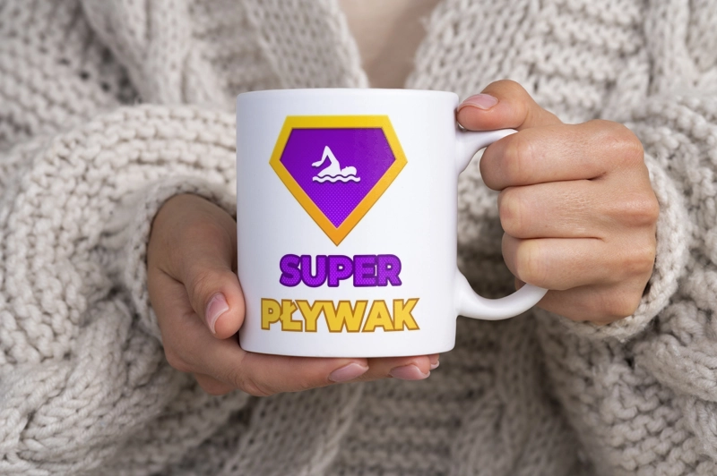 Super Pływak - Kubek Biały