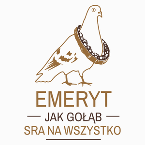 Emeryt Jak Gołąb - Poduszka Biała