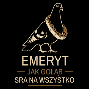 Emeryt Jak Gołąb - Torba Na Zakupy Czarna