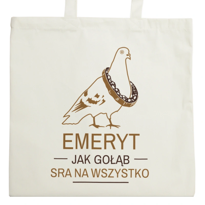 Emeryt Jak Gołąb - Torba Na Zakupy Natural