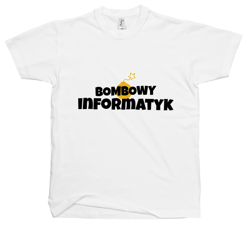 Bombowy Informatyk - Męska Koszulka Biała