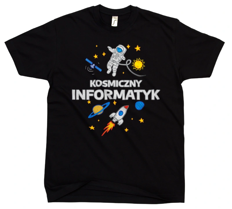 Kosmiczny Informatyk - Męska Koszulka Czarna