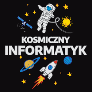 Kosmiczny Informatyk - Męska Koszulka Czarna