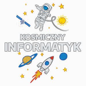 Kosmiczny Informatyk - Poduszka Biała