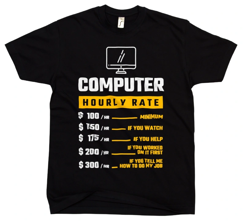 Hourly Rate Computer Scientist - Męska Koszulka Czarna