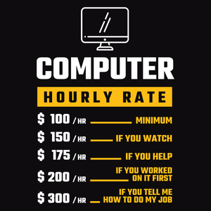 Hourly Rate Computer Scientist - Męska Koszulka Czarna