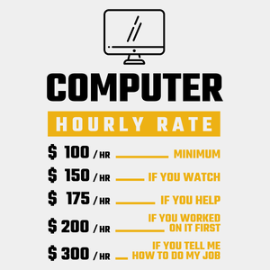 Hourly Rate Computer Scientist - Męska Koszulka Biała