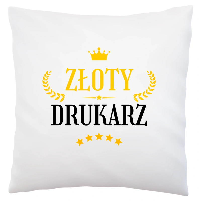 Złoty Drukarz - Poduszka Biała