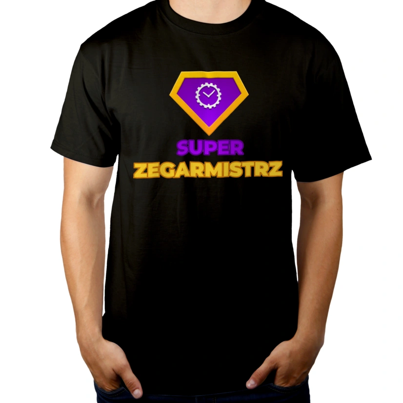 Super Zegarmistrz - Męska Koszulka Czarna